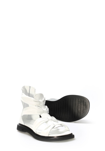 MirgeShoes Kadın Sandalet İçi Dışı Hakiki Deri Beyaz   MRG01254261333