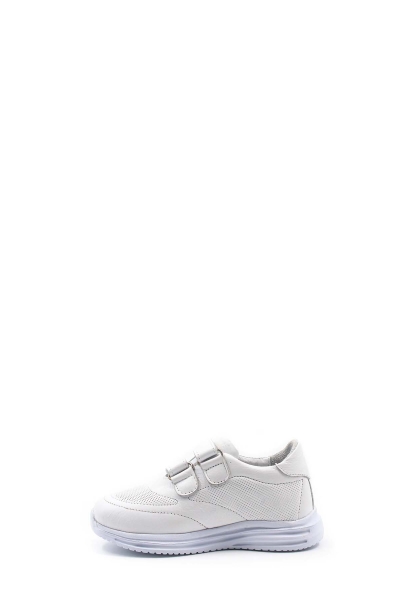 MirgeShoes Beyaz Unisex Çocuk Cırtcırtlı Ayakkabı İçi Dışı Hakiki Deri MRG0128624314226