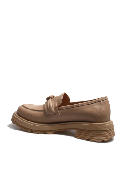 MirgeShoes Bisküvi Bağcıksız Kadın Casual Ayakkabı İçi Dışı Hakiki Deri MRG0110952613212