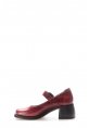 MirgeShoes Bordo Kadın Kalın Topuklu Ayakkabı İçi Dışı Hakiki Deri MRG0134726188220