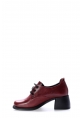 MirgeShoes Bordo Kadın Kalın Topuklu Ayakkabı İçi Dışı Hakiki Deri MRG013472611018