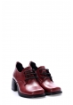 MirgeShoes Bordo Kadın Kalın Topuklu Ayakkabı İçi Dışı Hakiki Deri MRG013472611018