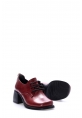 MirgeShoes Bordo Kadın Kalın Topuklu Ayakkabı İçi Dışı Hakiki Deri MRG013472611018