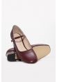 MirgeShoes Bordo Kadın Topuklu Ayakkabı İçi Dışı Hakiki Deri MRG01194261586