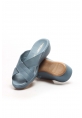 MirgeShoes Kadın Terlik İçi Dışı Hakiki Deri Mavi  MRG019942611915