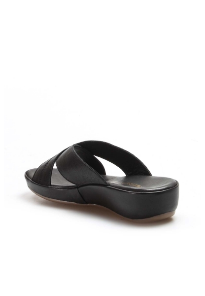 MirgeShoes Kadın Terlik İçi Dışı Hakiki Deri Siyah  MRG019942611915
