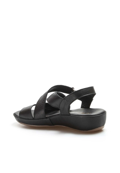 MirgeShoes Kadın Klasik Sandalet İçi Dışı Hakiki Deri Siyah  MRG019942611917