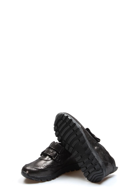 MirgeShoes Çelik Kız Çocuk Cırtcırtlı Sneaker Ayakkabı İçi Dışı Hakiki Deri MRG019676215