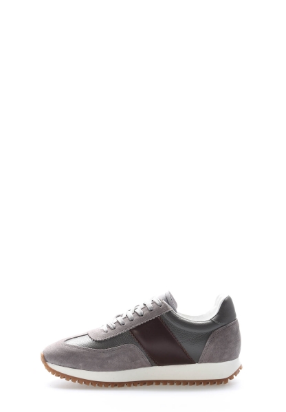 MirgeShoes Füme Bağcıklı Erkek Spor Sneaker Ayakkabı İçi Dışı Hakiki Deri MRG01949131478