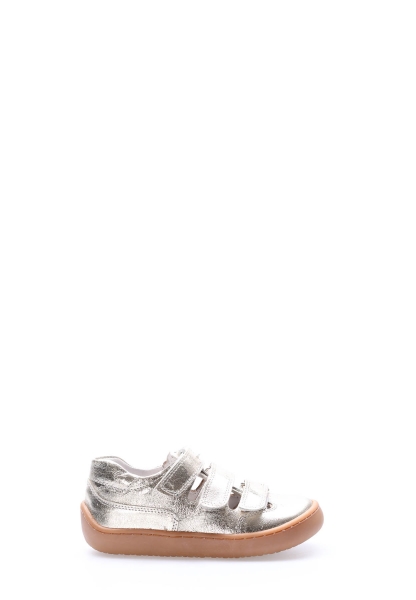 MirgeShoes Gümüş Kız Cırtcırtlı Çocuk Casual Ayakkabı İçi Dışı Hakiki Deri MRG011362411267
