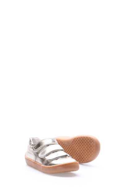 MirgeShoes Gümüş Kız Cırtcırtlı Çocuk Casual Ayakkabı İçi Dışı Hakiki Deri MRG011362411267