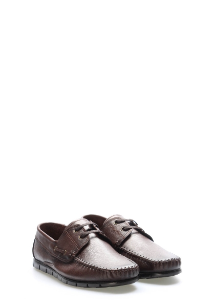 MirgeShoes Kahve Bağcıklı Erkek Loafer Ayakkabı İçi Dışı Hakiki Deri MRG017581316318