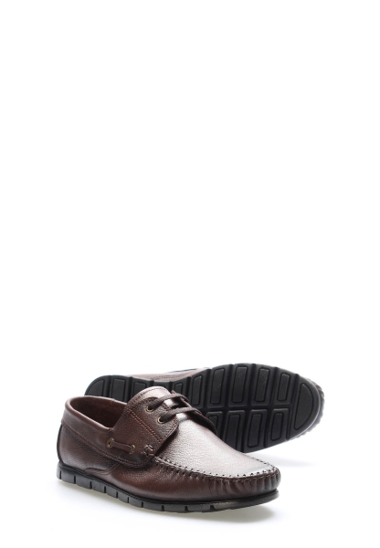 MirgeShoes Kahve Bağcıklı Erkek Loafer Ayakkabı İçi Dışı Hakiki Deri MRG017581316318