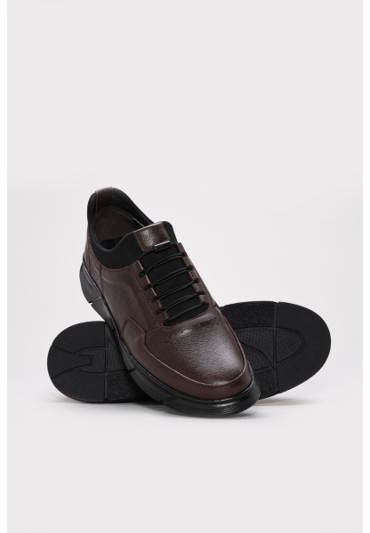 MirgeShoes Kahve Bağcıklı Erkek Casual Ayakkabı İçi Dışı Hakiki Deri MRG01256131354