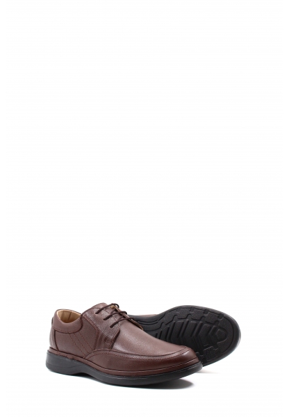 MirgeShoes Kahve Bağcıklı Erkek Casual Ayakkabı İçi Dışı Hakiki Deri MRG0125613161180