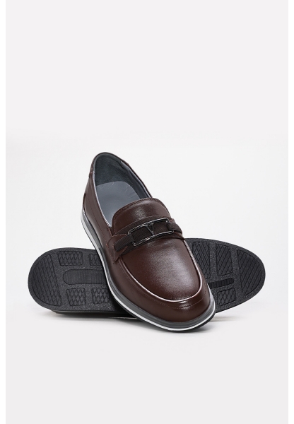 MirgeShoes Kahve Erkek Günlük Casual Ayakkabı İçi Dışı Hakiki Deri MRG013711312230