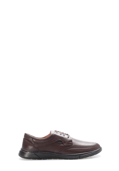 MirgeShoes Kahve Bağcıklı Erkek Casual Ayakkabı İçi Dışı Hakiki Deri MRG011081132162724