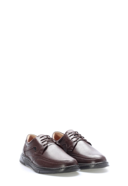 MirgeShoes Kahve Bağcıklı Erkek Casual Ayakkabı İçi Dışı Hakiki Deri MRG011081132162724