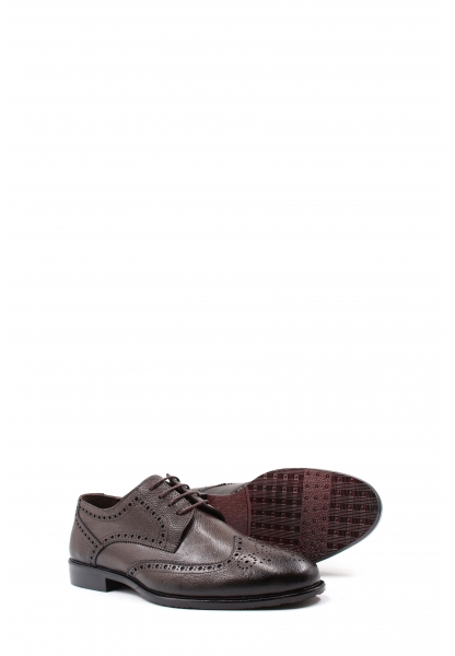 MirgeShoes Kahve Bağcıklı Erkek Klasik Ayakkabı İçi Dışı Hakiki Deri MRG01289131236