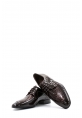 MirgeShoes Kahve Bağcıklı Erkek Klasik Rugan Ayakkabı İçi Dışı Hakiki Deri MRG0140813121010