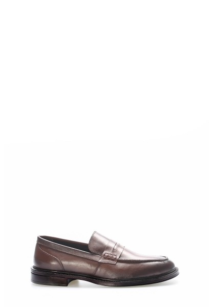 MirgeShoes Kahve Bağcıksız Erkek Klasik Ayakkabı İçi Dışı Hakiki Deri MRG019491311217