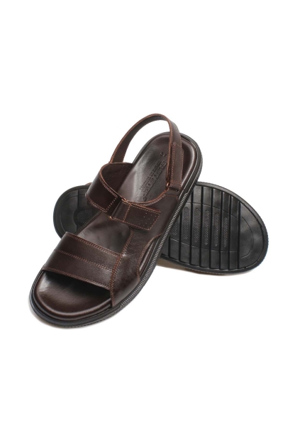 MirgeShoes Kahve Erkek Açık Hava Klasik Sandalet İçi Dışı Hakiki Deri MRG0113813225-53