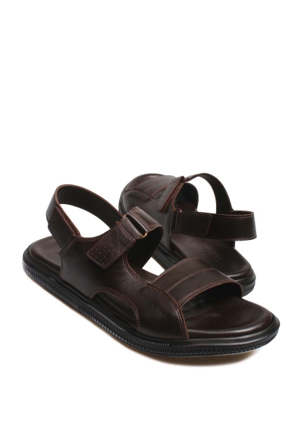 MirgeShoes Kahve Erkek Açık Hava Klasik Sandalet İçi Dışı Hakiki Deri MRG0113813225-53