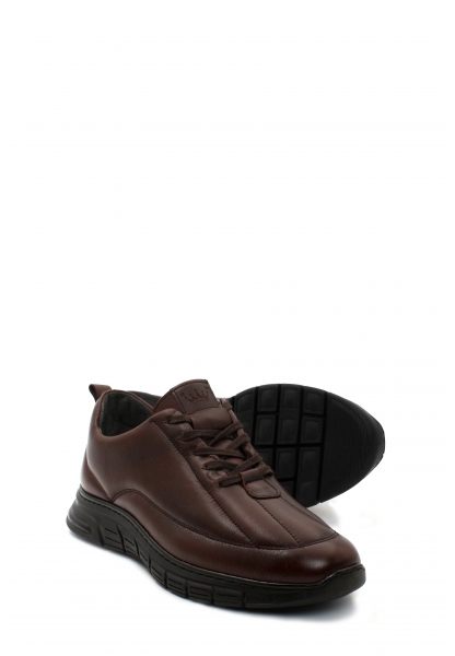 MirgeShoes Kahve Erkek Spor Sneaker Ayakkabı İçi Dışı Hakiki Deri MRG01291131439