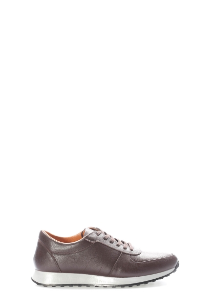 MirgeShoes Kahve Bağcıklı Erkek Spor Sneaker Ayakkabı İçi Dışı Hakiki Deri MRG011081131773