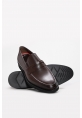 MirgeShoes Kahve Bağcıksız Erkek Klasik Ayakkabı İçi Dışı Hakiki Deri MRG01289131532