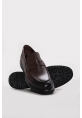 MirgeShoes Kahve Bağcıksız Erkek Klasik Ayakkabı İçi Dışı Hakiki Deri MRG01871131506747
