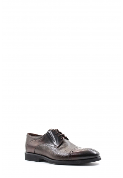 MirgeShoes Kahve Bağcıklı Erkek Klasik Ayakkabı İçi Dışı Hakiki Deri MRG01367131794