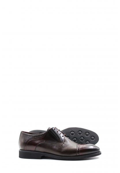 MirgeShoes Kahve Bağcıklı Erkek Klasik Ayakkabı İçi Dışı Hakiki Deri MRG01367131794