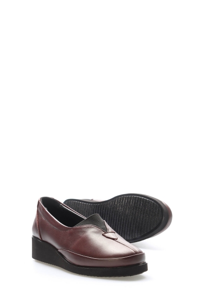 MirgeShoes Kahve Bağcıksız Kadın Casual Ayakkabı İçi Dışı Hakiki Deri MRG01110226171122