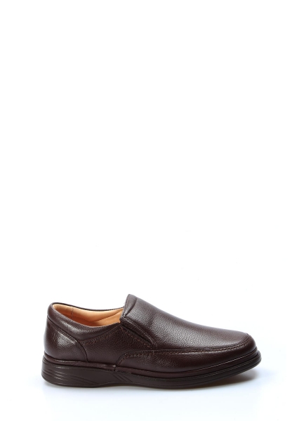 MirgeShoes Kahve Bağcıksız Erkek Casual Ayakkabı İçi Dışı Hakiki Deri MRG019451311413