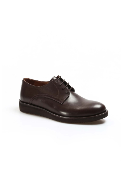MirgeShoes Kahve Bağcıklı Erkek Oxford Ayakkabı İçi Dışı Hakiki Deri MRG01952131162