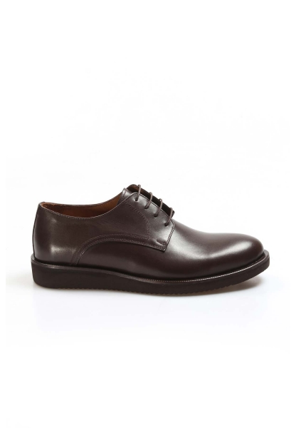 MirgeShoes Kahve Bağcıklı Erkek Oxford Ayakkabı İçi Dışı Hakiki Deri MRG01952131162