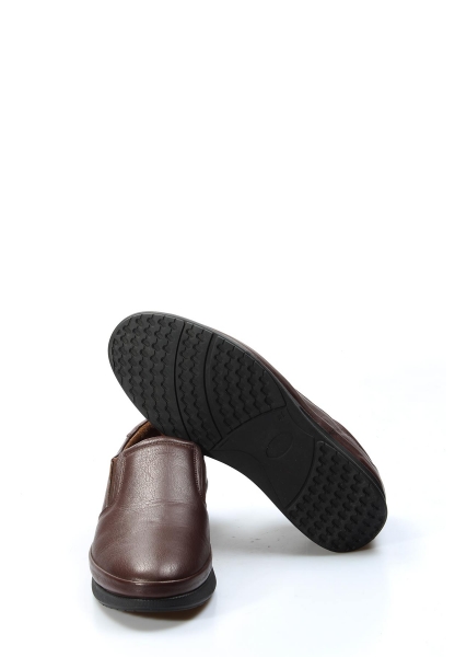MirgeShoes Kahve Bağcıksız Erkek Casual Ayakkabı İçi Dışı Hakiki Deri MRG01792131533427
