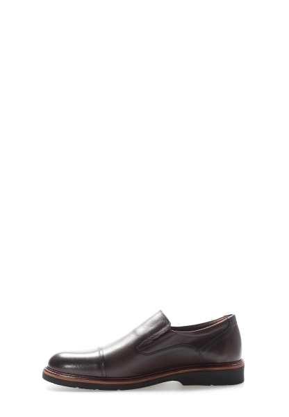 MirgeShoes Kahve Bağcıksız Erkek Casual Ayakkabı İçi Dışı Hakiki Deri MRG012561311133