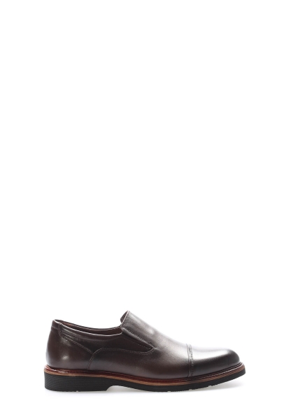 MirgeShoes Kahve Bağcıksız Erkek Casual Ayakkabı İçi Dışı Hakiki Deri MRG012561311133