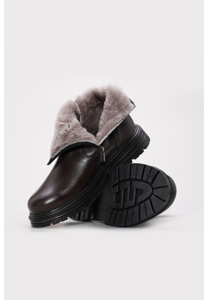 MirgeShoes Kahve Fermuarlı Erkek Klasik Bot İçi Dışı Hakiki Deri MRG0134411131472