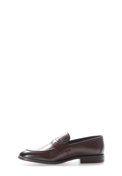 MirgeShoes Kahve Bağcıksız Erkek Klasik Ayakkabı İçi Dışı Hakiki Deri MRG013251317217