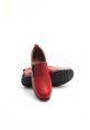MirgeShoes Kırmızı Bağcıksız Kadın Casual Ayakkabı İçi Dışı Hakiki Deri MRG0110112611302