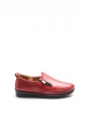 MirgeShoes Kırmızı Bağcıksız Kadın Casual Ayakkabı İçi Dışı Hakiki Deri MRG0110112611302