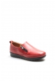 MirgeShoes Kırmızı Bağcıksız Kadın Casual Ayakkabı İçi Dışı Hakiki Deri MRG0110112611302