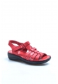 MirgeShoes Kadın Klasik Sandalet İçi Dışı Hakiki Deri Kırmızı  MRG011082261211105-1