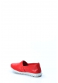 MirgeShoes Kırmızı Bağcıksız Kadın Casual Ayakkabı İçi Dışı Hakiki Deri MRG01994261213