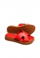 MirgeShoes Kadın Terlik İçi Dışı Hakiki Deri Kırmızı  MRG017512611075