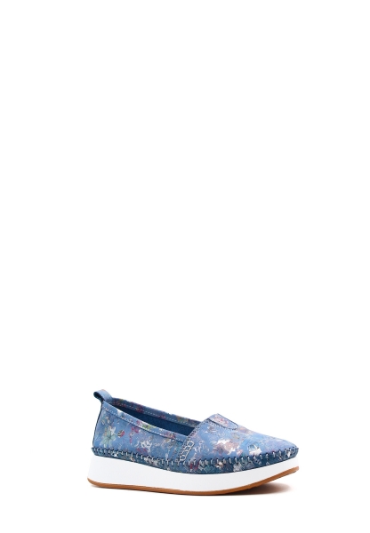 MirgeShoes Kot-Çiçek Bağcıksız Kadın Casual Ayakkabı İçi Dışı Hakiki Deri MRG0125226124292