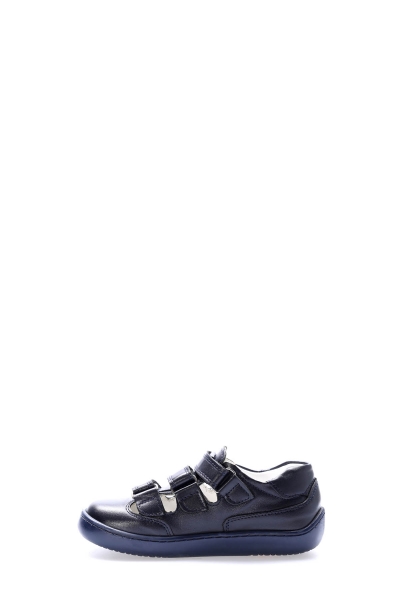 MirgeShoes İçi Dışı Hakiki Deri Lacivert Kız Çocuk Casual Ayakkabı AH080062411155